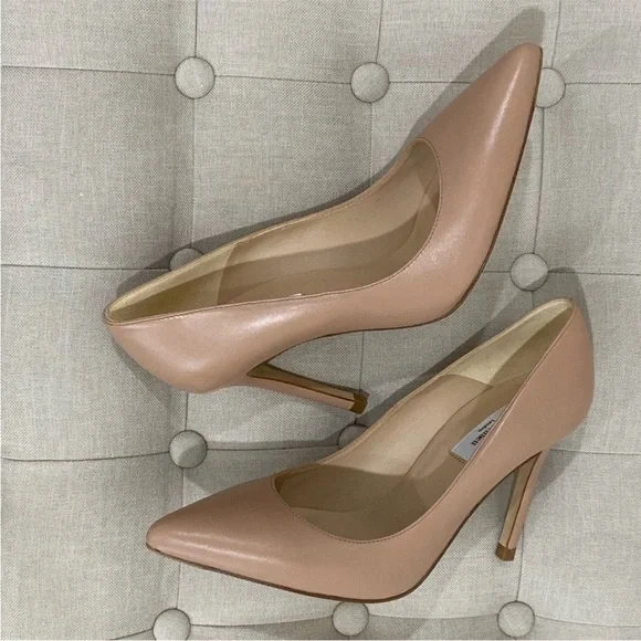 Elegant L.K. Bennet Nude Leather Pumps/Heels Size 8 - Picture 8 of 14